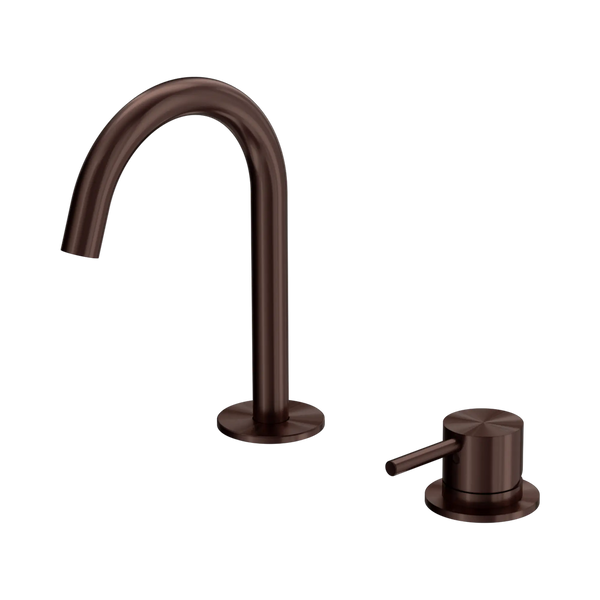 Nero Mecca Hob Basin Mixer Set Arc Spout Rome Bronze Lead Free