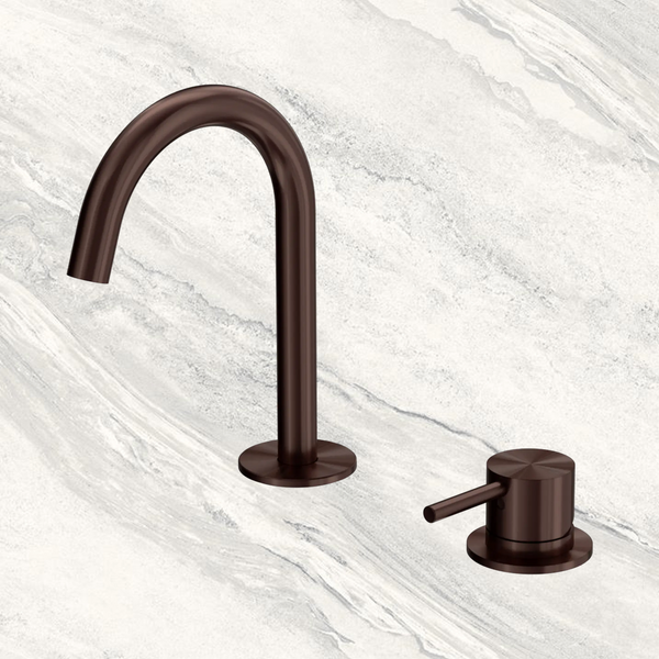 Nero Mecca Hob Basin Mixer Set Arc Spout Rome Bronze Lead Free