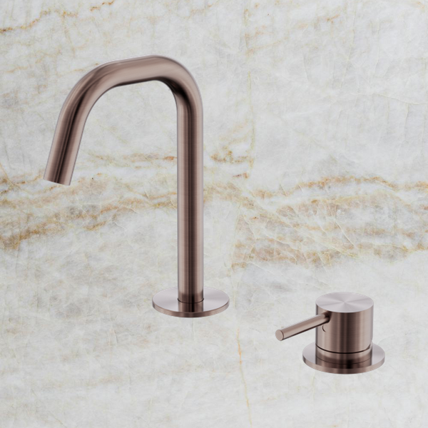 Nero Mecca Hob Basin Mixer Set Edge Spout Brushed Bronze