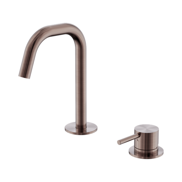 Nero Mecca Hob Basin Mixer Set Edge Spout Brushed Bronze