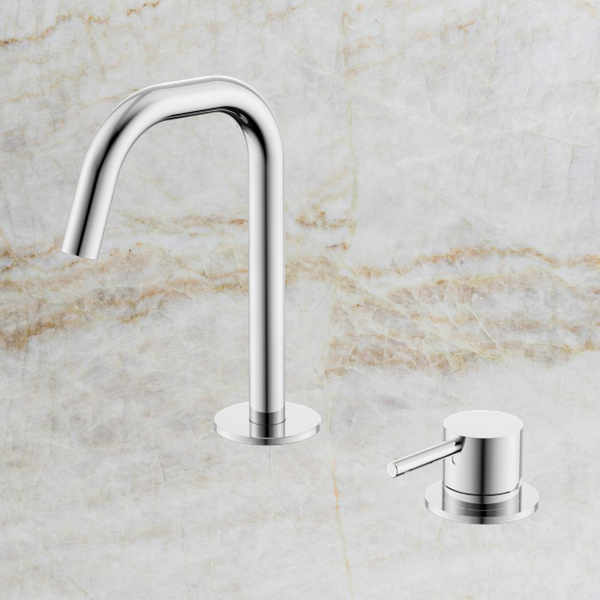 Nero Mecca Hob Basin Mixer Set Edge Spout Chrome