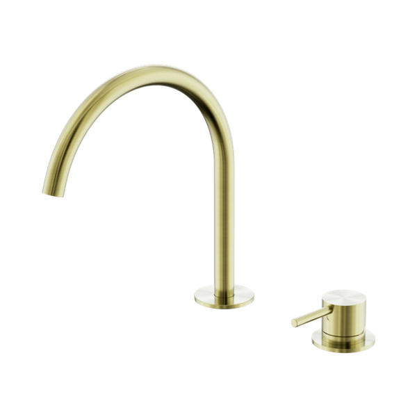 Nero Mecca Hob Bath/Kitchen Mixer Set Arc Spout Brushed Gold