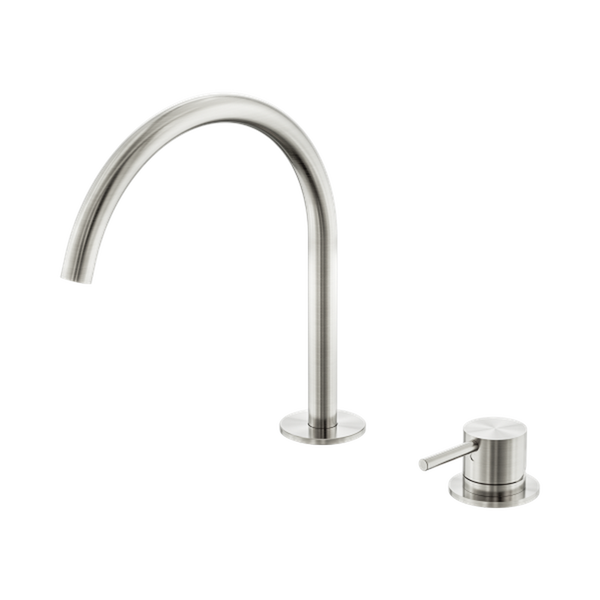 Nero Mecca Hob Bath/Kitchen Mixer Set Arc Spout Brushed Nickel