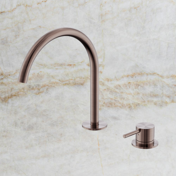Nero Mecca Hob Bath/Kitchen Mixer Set Arc Spout Brushed Bronze
