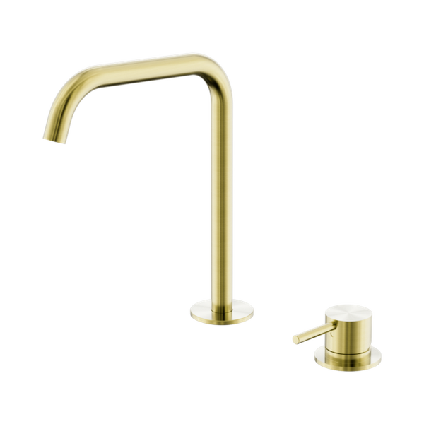 Nero Mecca Hob Bath/Kitchen Mixer Set Edge Spout Brushed Gold