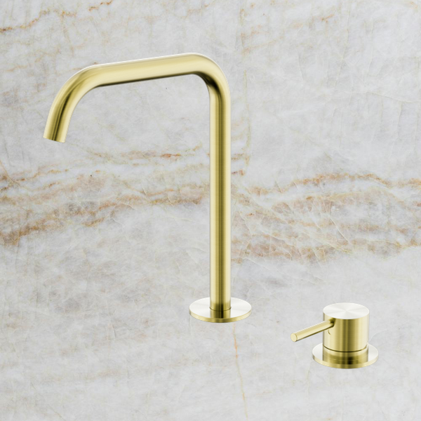 Nero Mecca Hob Bath/Kitchen Mixer Set Edge Spout Brushed Gold