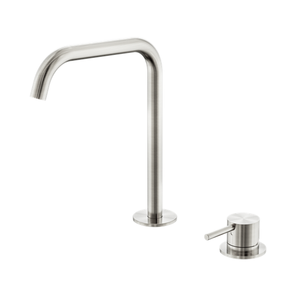 Nero Mecca Hob Bath/Kitchen Mixer Set Edge Spout Brushed Nickel