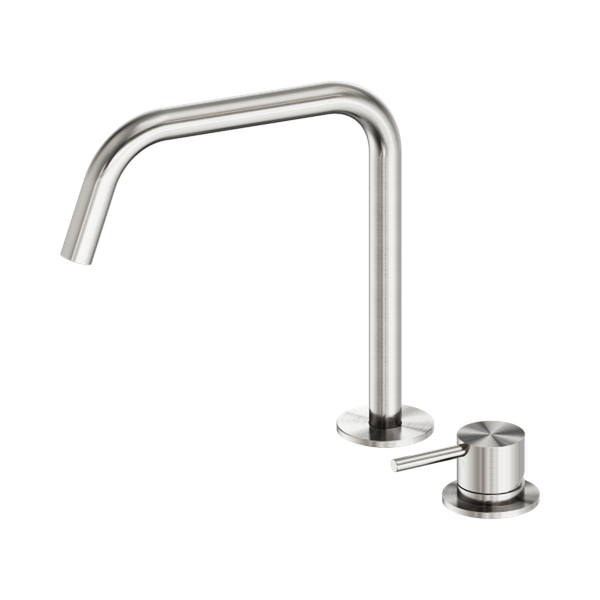 Nero Mecca Hob Bath/Kitchen Mixer Set Edge Spout II Brushed Nickel