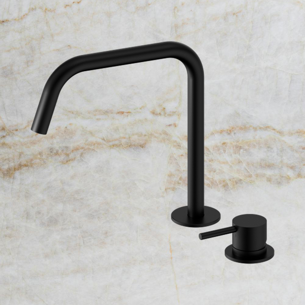 Nero Mecca Hob Bath/Kitchen Mixer Set Edge Spout II Matte Black