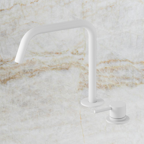 Nero Mecca Hob Bath/Kitchen Mixer Set Edge Spout II Matte White