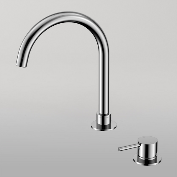 Nero Mecca Hob Basin Mixer Round Swivel Spout Chrome