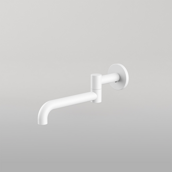 Nero Mecca Wall Mounted Swivel Basin/Bath Spout Only 225mm Matte White
