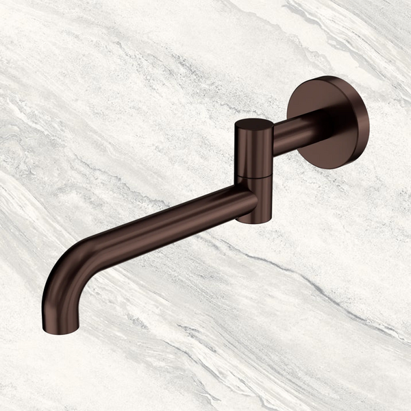 Nero Mecca Wall Mounted Swivel Bath Spout Only 225mm II Rome Bronze Lead Free