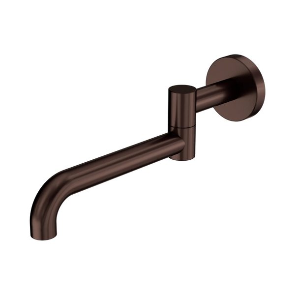 Nero Mecca Wall Mounted Swivel Bath Spout Only 225mm II Rome Bronze Lead Free