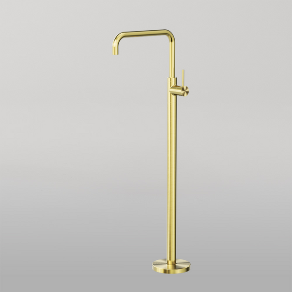 Nero Mecca Freestanding Bath Mixer Square Shape Brushed Gold