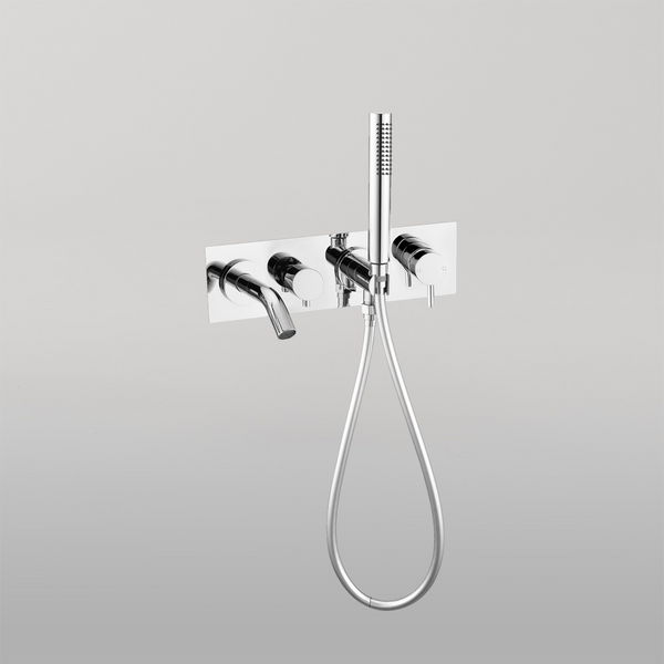 Nero Mecca Wall Mount Bath Mixer With Hand Shower Chrome