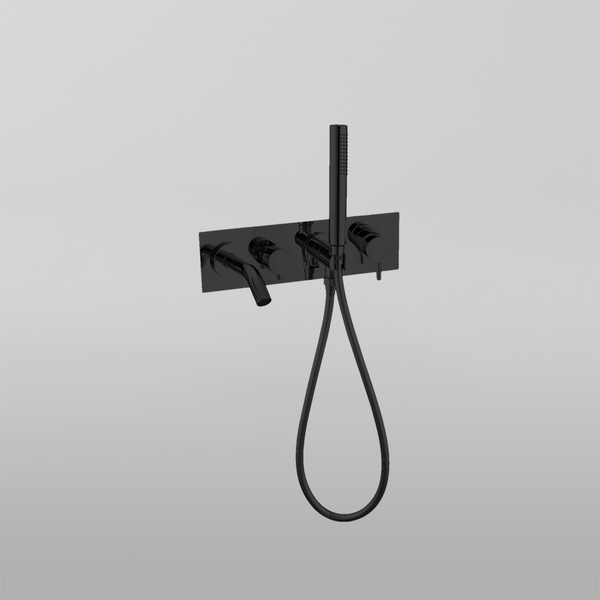 Nero Mecca Wall Mount Bath Mixer With Hand Shower Matte Black