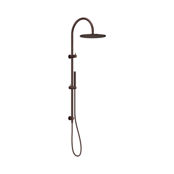 Nero Mecca Twin Shower With Slim Hand Shower Rome Bronze Lead Free