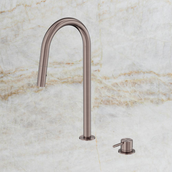 Nero Mecca Hob Mounted Pull Out Sink Mixer Brushed Bronze