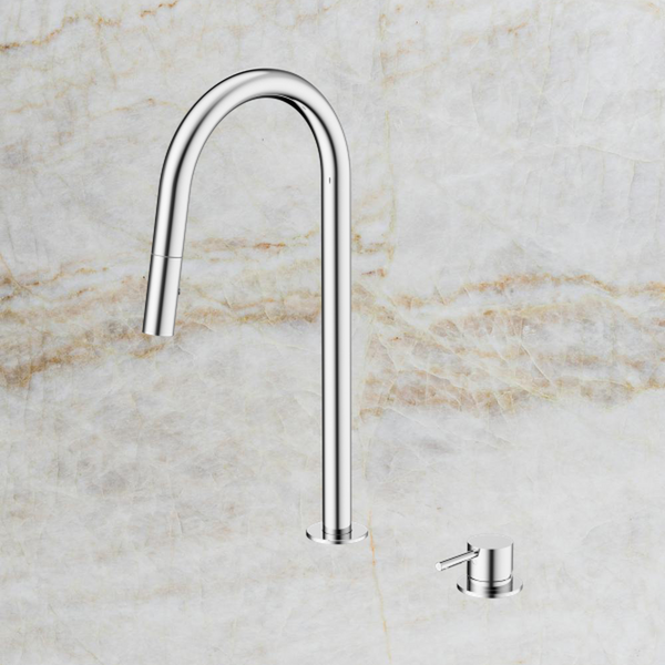 Nero Mecca Hob Mounted Pull Out Sink Mixer Chrome