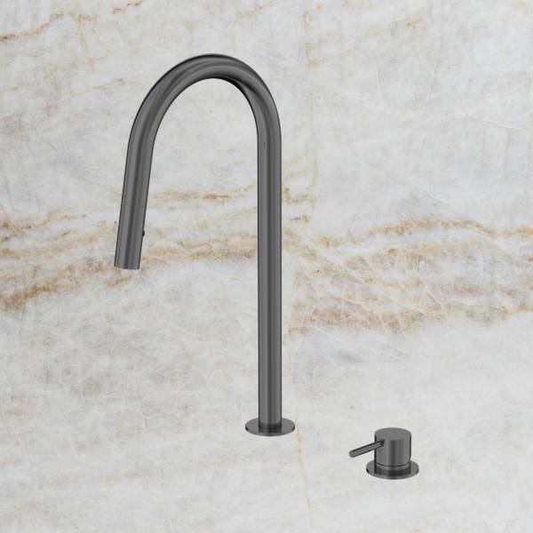 Nero Mecca Hob Mounted Pull Out Sink Mixer Gunmetal