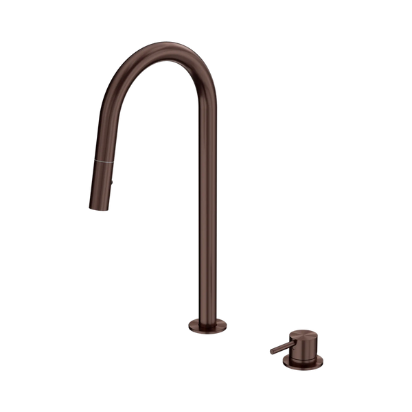 Nero Mecca Hob Mounted Pull Out Sink Mixer Rome Bronze Lead Free