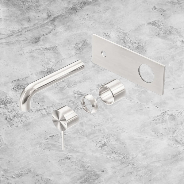 Nero Mecca Wall Basin/Bath Mixer 120mm (Trim Kit Only) Brushed Nickel
