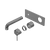 Nero Mecca Wall Basin/Bath Mixer 120mm (Trim Kit Only) Gunmetal
