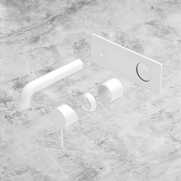 Nero Mecca Wall Basin/Bath Mixer 120mm (Trim Kit Only) Matte White