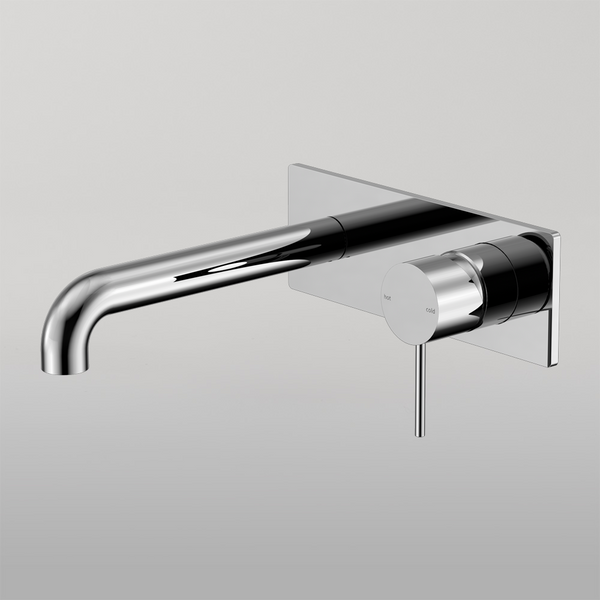 Nero Mecca Wall Basin/Bath Mixer 185mm Chrome