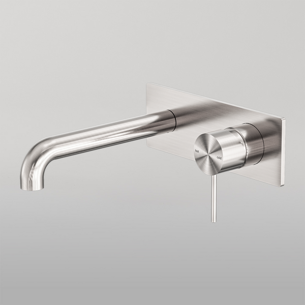Nero Mecca Wall Basin/Bath Mixer 230mm Brushed Nickel