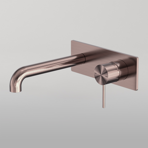 Nero Mecca Wall Basin/Bath Mixer 230mm Brushed Bronze