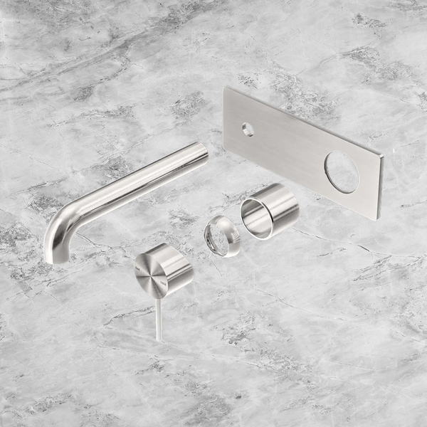 Nero Mecca Wall Basin/Bath Mixer 230mm (Trim Kit Only) Brushed Nickel