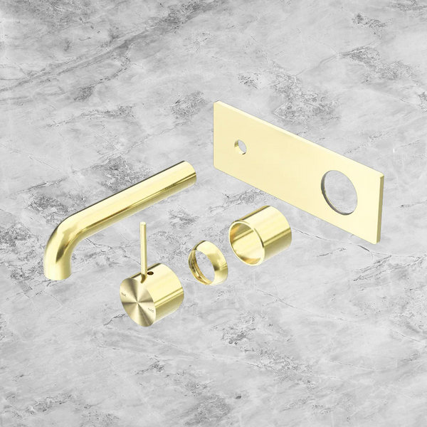 Nero Mecca Wall Basin/Bath Mixer Handle Up 120mm (Trim Kit Only) Brushed Gold
