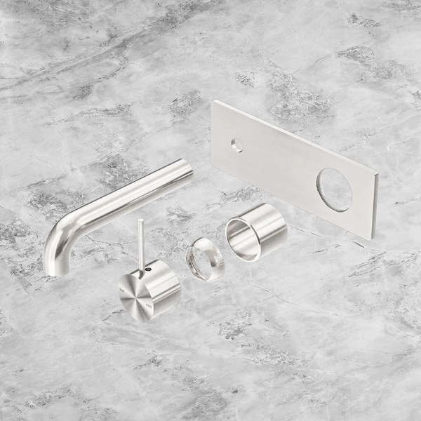 Nero Mecca Wall Basin/Bath Mixer Handle Up 120mm (Trim Kit Only) Brushed Nickel