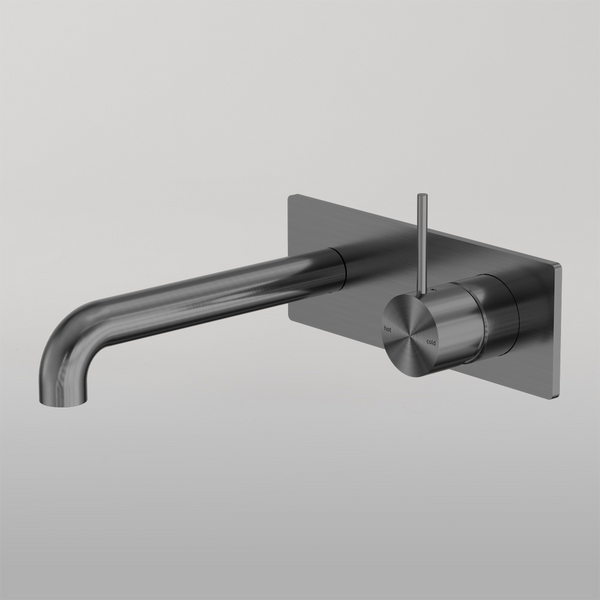 Nero Mecca Wall Basin/Bath Mixer Handle Up 160mm Gun Metal