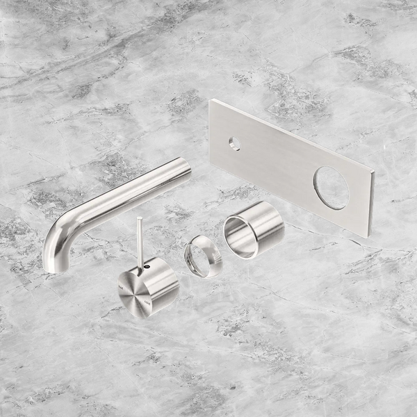 Nero Mecca Wall Basin/Bath Mixer Handle Up 160mm (Trim Kit Only) Brushed Nickel