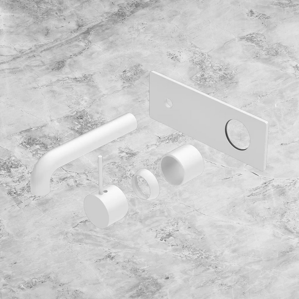Nero Mecca Wall Basin/Bath Mixer Handle Up 160mm (Trim Kit Only) Matte White