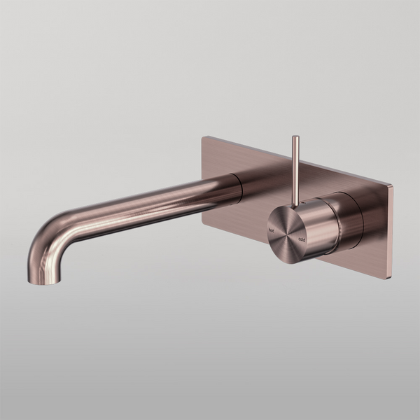 Nero Mecca Wall Basin/Bath Mixer Handle Up 185mm Brushed Bronze