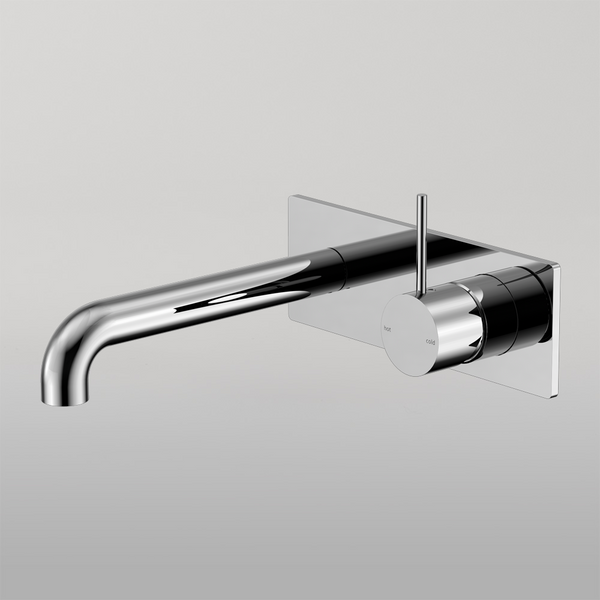 Nero Mecca Wall Basin/Bath Mixer Handle Up 185mm Chrome