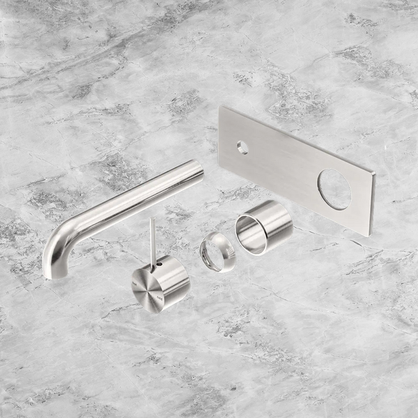 Nero Mecca Wall Basin/Bath Mixer Handle Up 230mm (Trim Kit Only) Brushed Nickel
