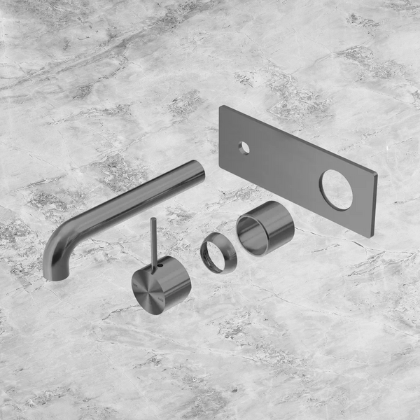 Nero Mecca Wall Basin/Bath Mixer Handle Up 230mm (Trim Kit Only) Gunmetal