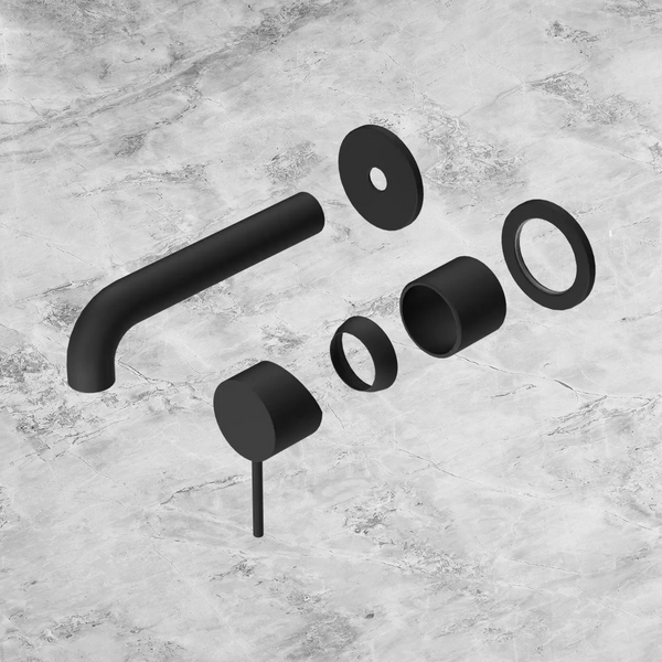 Nero Mecca Wall Basin/Bath Mixer Separate Back Plate 120mm (Trim Kit Only) Matte Black