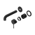 Nero Mecca Wall Basin/Bath Mixer Separate Back Plate 120mm (Trim Kit Only) Matte Black