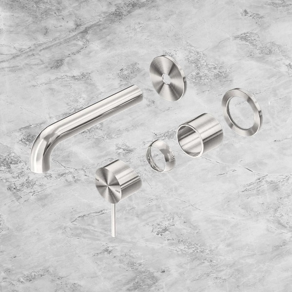 Nero Mecca Wall Basin/Bath Mixer Separate Back Plate 160mm (Trim Kit Only) Brushed Nickel