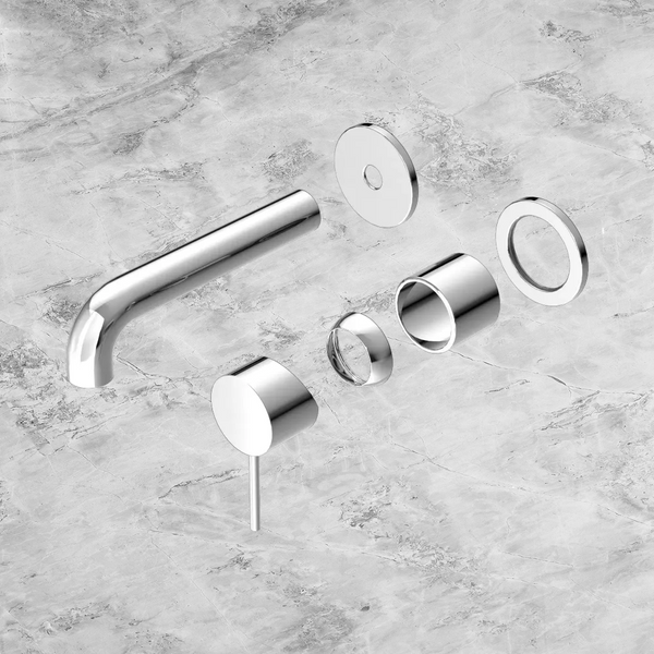 Nero Mecca Wall Basin/Bath Mixer Separate Back Plate 160mm (Trim Kit Only) Chrome
