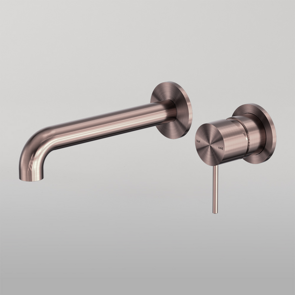 Nero Mecca Wall Basin/Bath Mixer Separate Back Plate 185mm Brushed Bronze