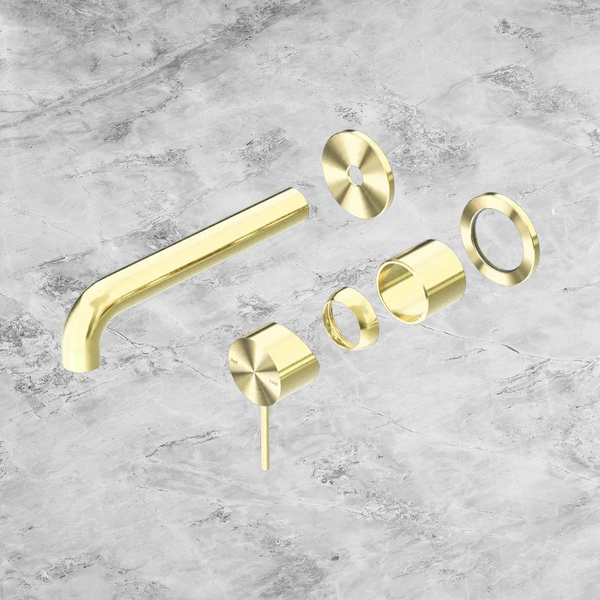 Nero Mecca Wall Basin/Bath Mixer Separate Back Plate 185mm (Trim Kit Only) Brushed Gold