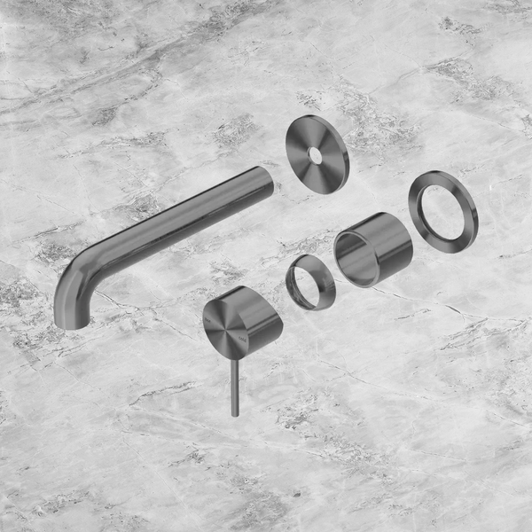Nero Mecca Wall Basin/Bath Mixer Separate Back Plate 185mm (Trim Kit Only) Gunmetal