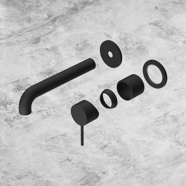 Nero Mecca Wall Basin/Bath Mixer Separate Back Plate 185mm (Trim Kit Only) Matte Black